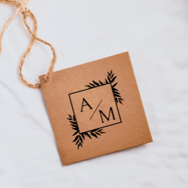 Carimbo De Borracha Elegante, botânico, monograma