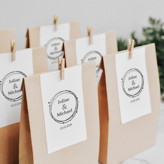 Carimbo De Borracha Elegante, Círculo, Casamentos (Criador carregado)