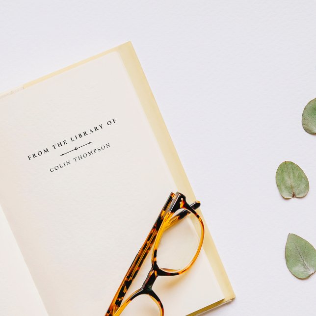 Carimbo De Borracha Elegante Clássico Da Biblioteca Do Nome Personaliz (Criador carregado)