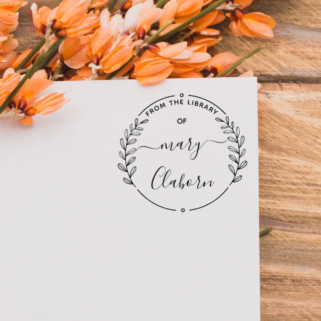 Carimbo De Borracha Elegante Clássico Deixa Livro Da Biblioteca De (Criador carregado)