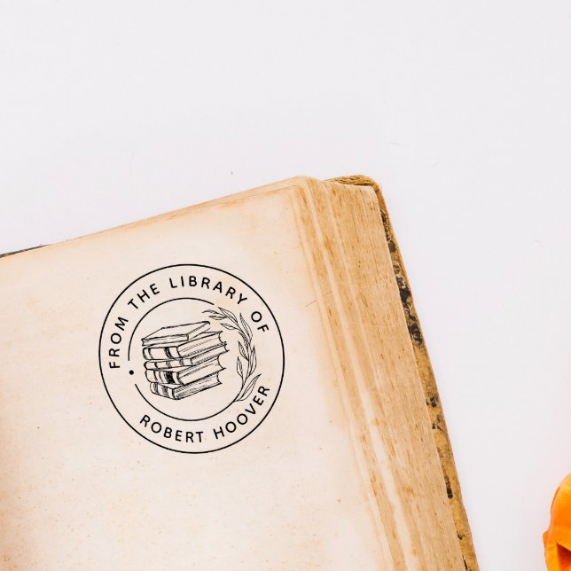 Carimbo De Borracha Elegante Clássico Deixa Livro Da Biblioteca De (Criador carregado)