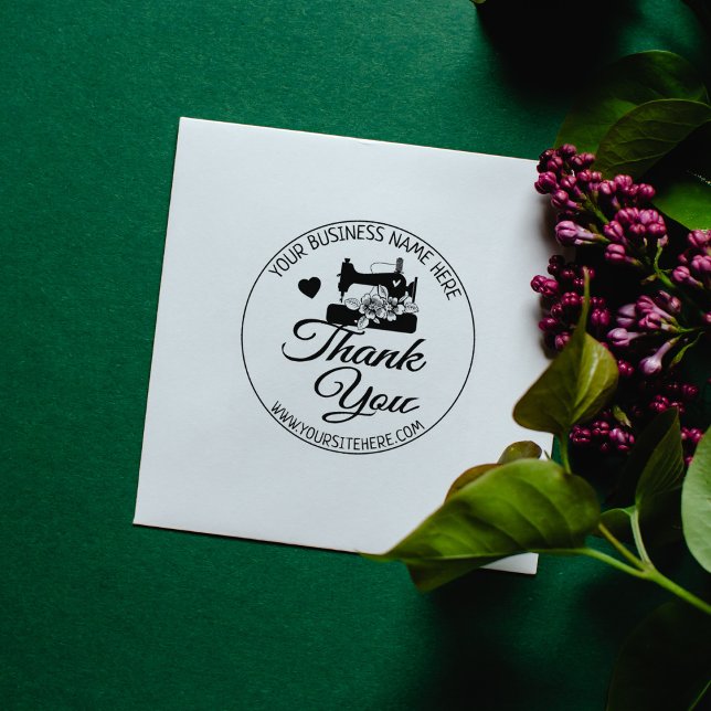 Carimbo De Borracha Elegante Costura Feita À Mão Obrigado (Criador carregado)