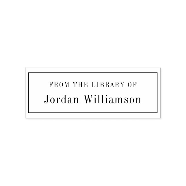 Carimbo De Borracha Elegante Da Biblioteca Do Livro De Nomes Personali (Impressão)