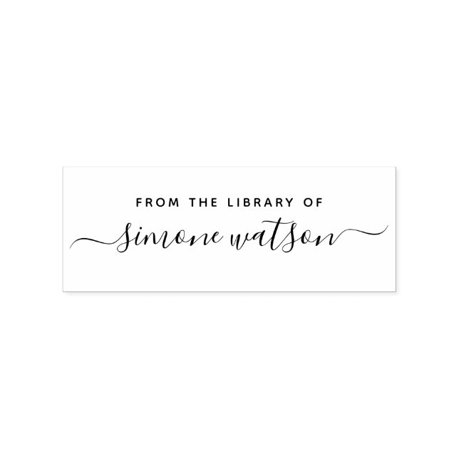Carimbo De Borracha Elegante Da Biblioteca Do Script De Nome Personali (Impressão)
