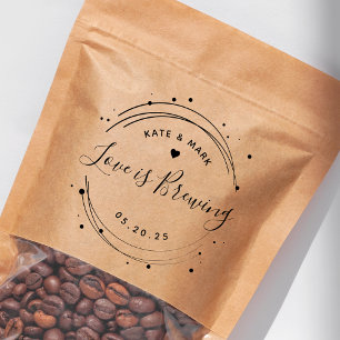 Carimbo De Borracha Elegante Favor de Café de Casamento Love is Brewin