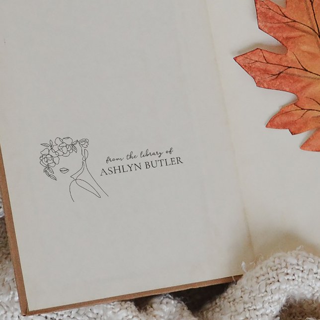 Carimbo De Borracha Elegante Flor Rapariga da Biblioteca do Personaliz (Flower Girl From the Library of Custom Rubber Stamp)