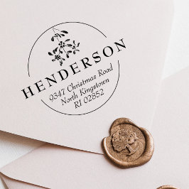 Carimbo De Borracha Elegante Mistletoon Christmas Return Address