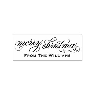 Carimbo De Borracha Elegante Natal Personalizado Script