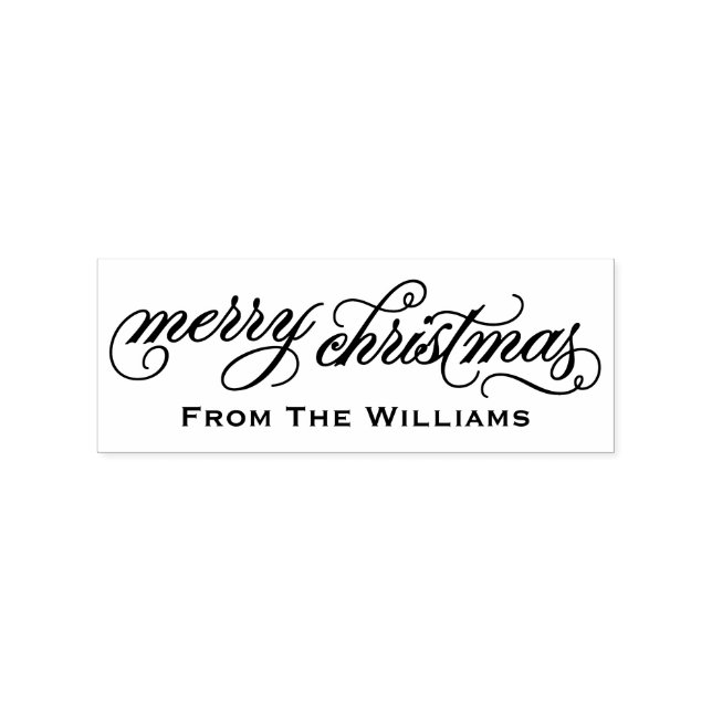 Carimbo De Borracha Elegante Natal Personalizado Script (Impressão)