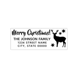 Carimbo De Borracha Elegante Silhouette Deer Merry