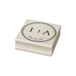 Carimbo De Borracha Elegantes Monogramas Minimalistas de Casamento