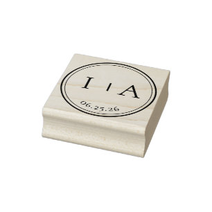 Carimbo De Borracha Elegantes Monogramas Minimalistas de Casamento