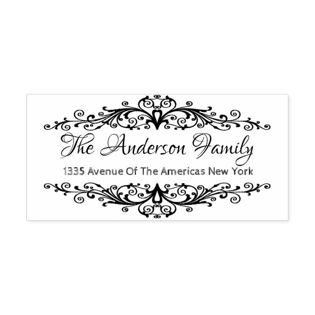 Carimbo De Borracha Elementos florescentes elegantes (Impressão)