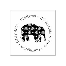 Carimbo De Borracha Elephant Address Rubber Stamp