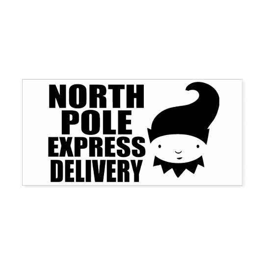 Carimbo De Borracha Elf Do Polo Norte Express Delivery Zazzle Com Br