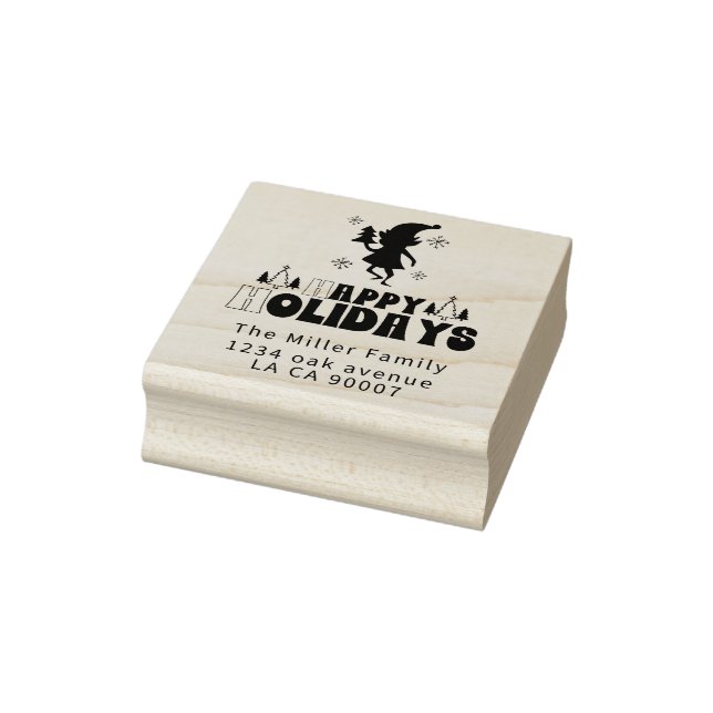 Carimbo De Borracha Elf retro Feliz Natal (Carimbo)