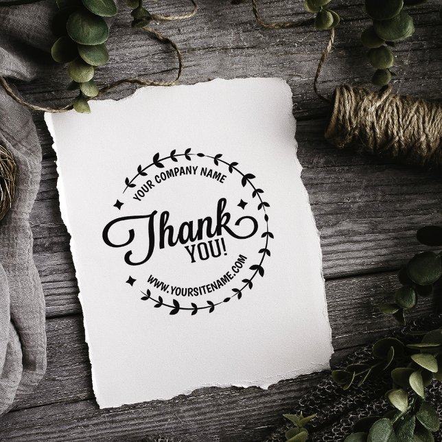 Carimbo De Borracha Empresa e site personalizados, Obrigado (Criador carregado)