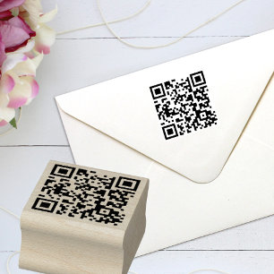 Carimbo De Borracha Empresa minimalista de código QR personalizado