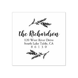 Carimbo De Borracha Endereço Botânico Rustic Return Autoinking
