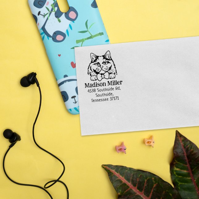 Carimbo De Borracha Endereço britânico de devolução de gatos de longo  (Criador carregado)