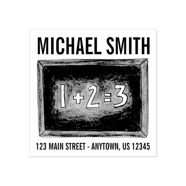 Carimbo De Borracha Endereço de Classe do Professor de Matemática do Q (Impressão)