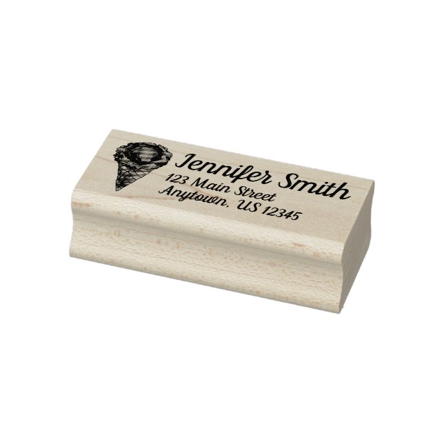 Carimbo De Borracha Endereço de Comida do Shert Cone Sorvete Vanilla (Carimbo)