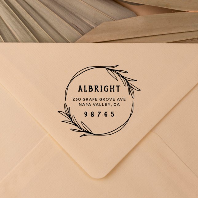 Carimbo De Borracha Endereço De Devolução Botânica De Fio Negrito Dese (Criador carregado)