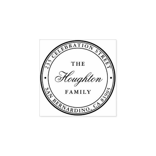 Carimbo De Borracha Endereço de Devolução Circular Elegante (Impressão)