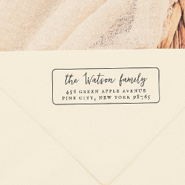 Carimbo De Borracha Endereço de devolução com enquadramento da família