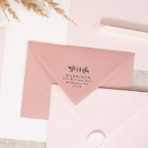 Endereço de devolução com monograma rústico