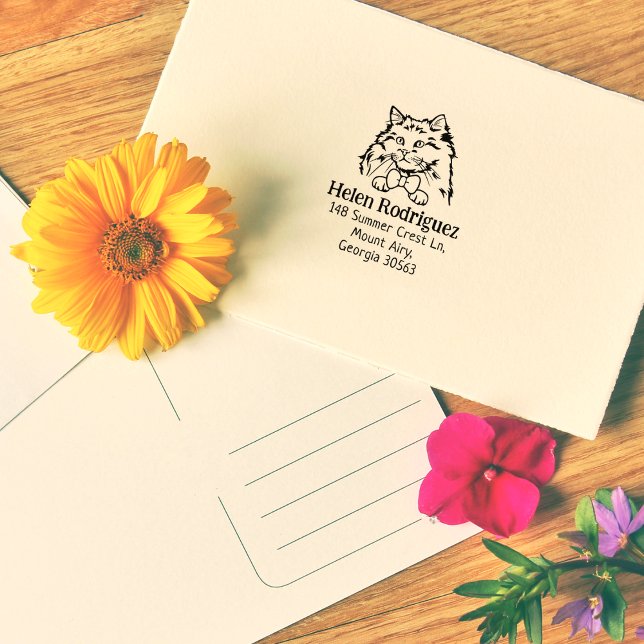 Carimbo De Borracha Endereço de devolução da boneca Cat Rag (Criador carregado)