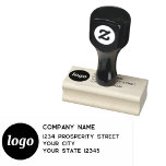 Carimbo De Borracha Endereço de devolução da empresa de logotipo simpl<br><div class="desc">Adicione seu próprio logotipo e nome e endereço da empresa a este simples,  minimalista e profissional carimbo de endereço de retorno para representar sua marca.</div>