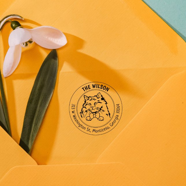 Carimbo De Borracha Endereço de devolução da família Cat Rag Doll (Criador carregado)