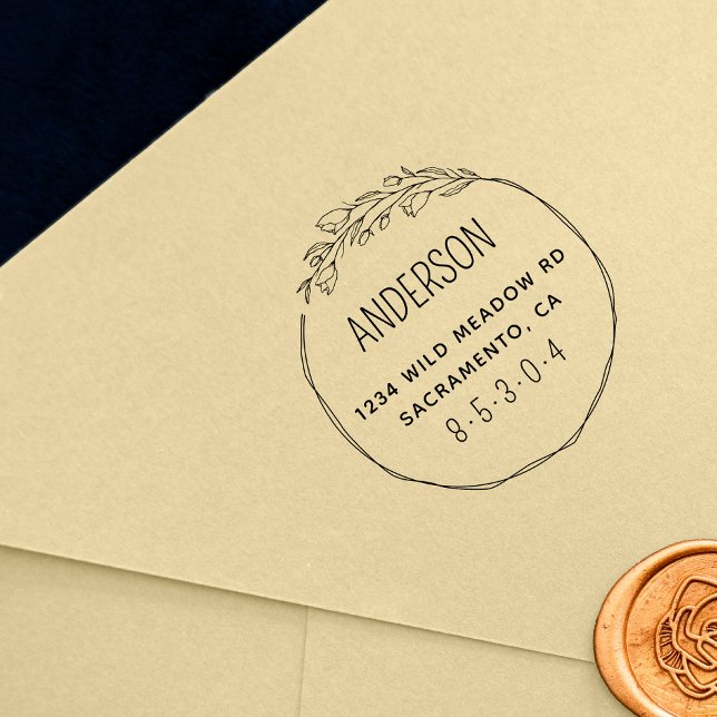 Carimbo De Borracha Endereço de devolução da família Chic Botanical Wr (Criador carregado)