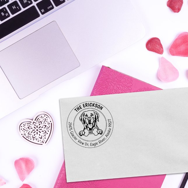 Carimbo De Borracha Endereço de devolução da família de cachorros Labr (Criador carregado)