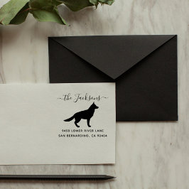 Carimbo De Borracha Endereço de devolução da família de cães German sh