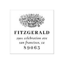 Endereço de devolução da família de flores desenha