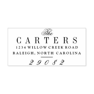 Carimbo De Borracha Endereço de Devolução da Família de Nomes de Scrip