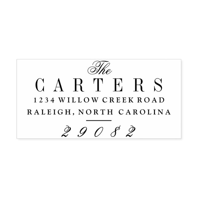 Carimbo De Borracha Endereço de Devolução da Família de Nomes de Scrip (Impressão)