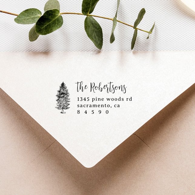 Carimbo De Borracha Endereço de Devolução da Família de Scripts Rustic (Criador carregado)