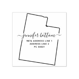 Carimbo De Borracha Endereço de devolução da família do mapa de Utah