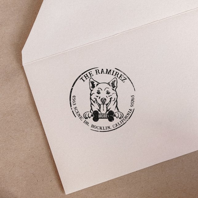 Carimbo De Borracha Endereço de devolução da família personalizada Shi (Criador carregado)