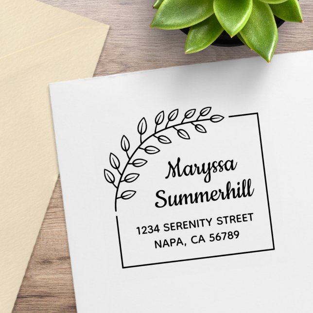 Carimbo De Borracha Endereço de devolução da ramificação do canto (Criador carregado)