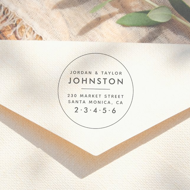 Carimbo De Borracha Endereço de Devolução de Casal Arredondado Casado  (Criador carregado)