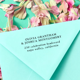 Carimbo De Borracha Endereço de devolução de Casal Elegante Simples Wo