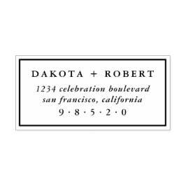 Carimbo De Borracha Endereço de Devolução de Casamento Clássico