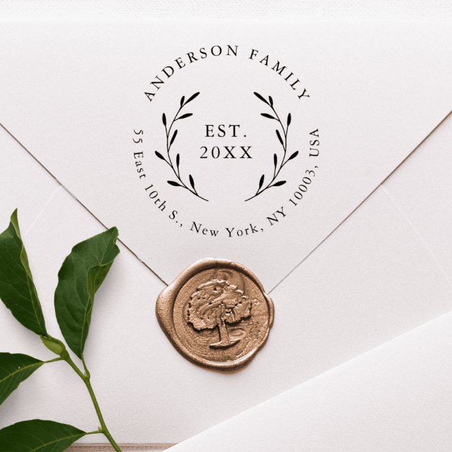 Carimbo De Borracha Endereço de devolução de casamento da família botâ (Criador carregado)