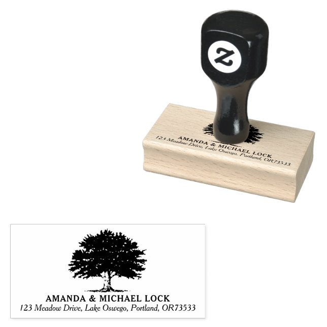 Carimbo De Borracha Endereço de Devolução de Casamento de Árvore de Ca (Carimbado)