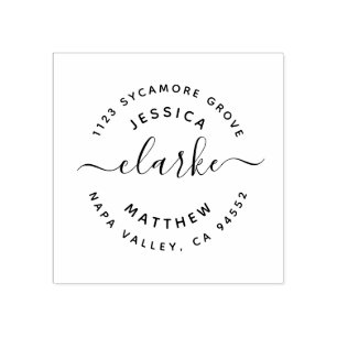 Carimbo De Borracha Endereço de Devolução de Casamento de Script Russo