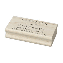 Carimbo De Borracha Endereço de Devolução de Casamento Elegante Clássi